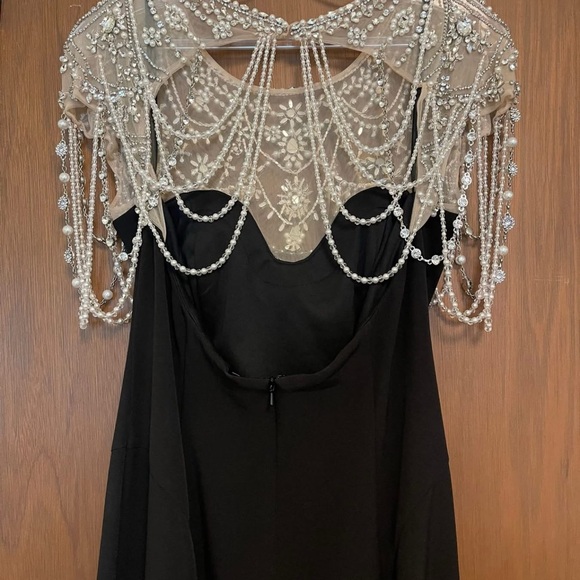 Mac Duggal Black Dress with Pearl Accents - Picture 7 of 8